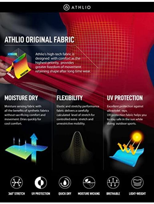 ATHLIO 3 Pack Women's Racerback Workout Tank Tops, Running Exercise Gym Shirts, Dry Fit Yoga Athletic Tank Top