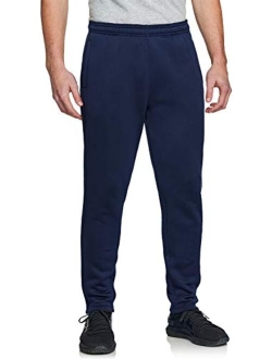 Men's Winter Fleece Sweatpants, Athletic Sports Jogger Pants with Pockets, Active Running Training Tapered Pants