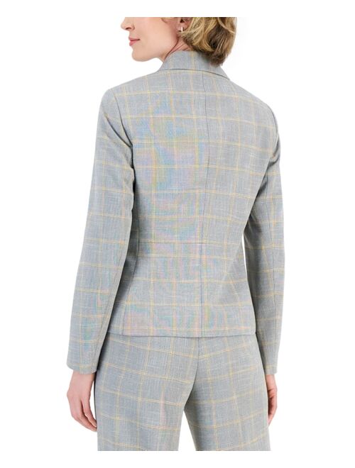 KASPER Women's Plaid Two-Button Blazer