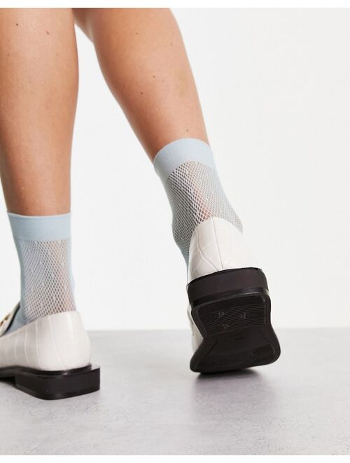 Crocs Glamorous horsebit loafers in white croc