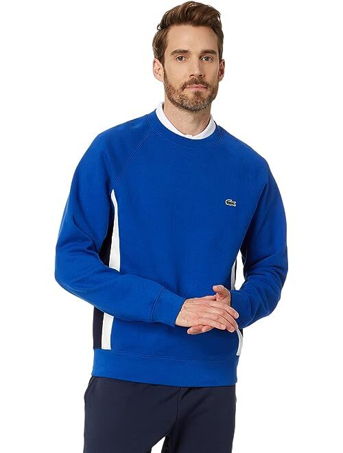 Lacoste Long Sleeve Relaxed Fit Color-Blocked Crew Neck Sweatshirt