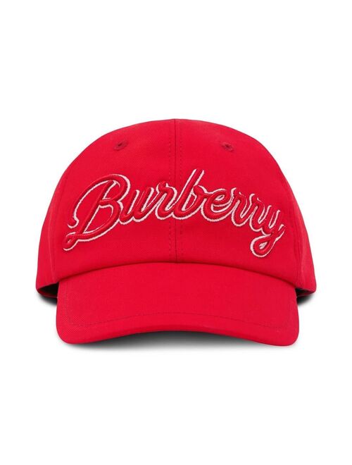 Burberry Kids logo script cotton baseball cap