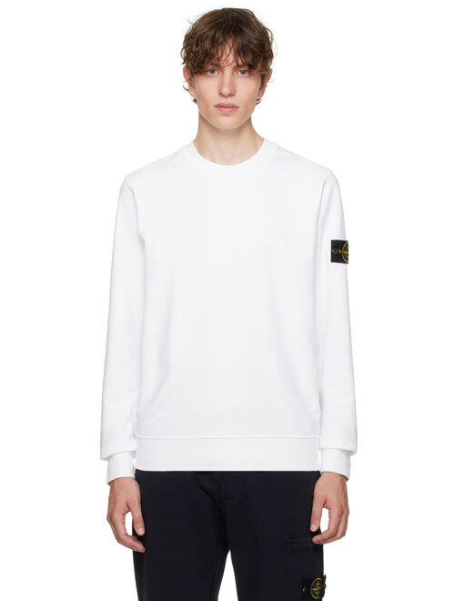 Stone Island White Crewneck Sweatshirt