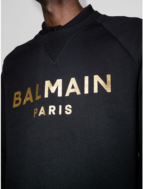 Balmain logo-print cotton sweatshirt
