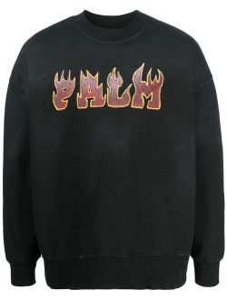 Logo Flames cotton sweatshirt