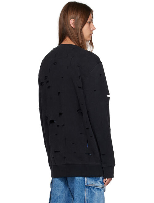 Givenchy Black Distressed Sweatshirt