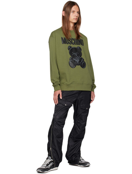 Moschino Green Teddy Bear Sweatshirt