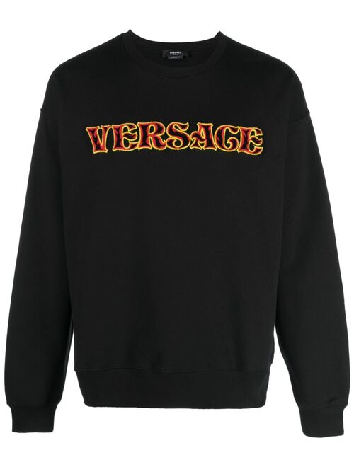 Versace logo-embroidered cotton sweatshirt