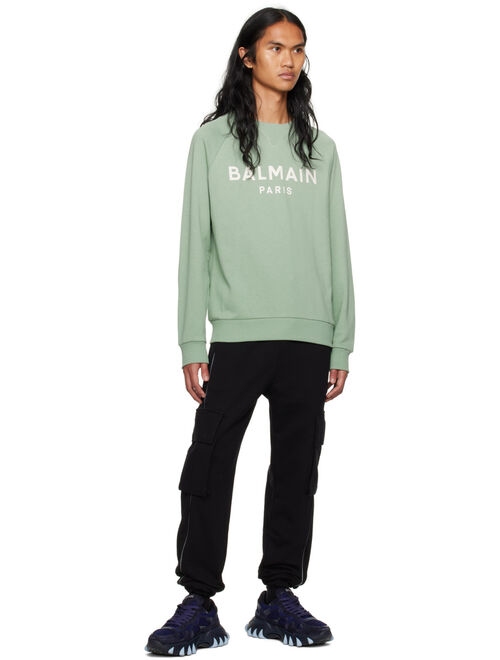 Balmain Green Printed Sweatshirt