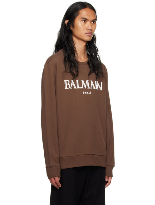 Balmain Brown Bonded Sweatshirt