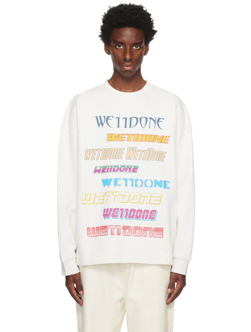We11done White Graphic Sweatshirt