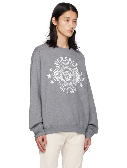 Versace Gray Printed Sweatshirt