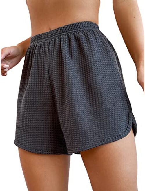 SOLY HUX Women's Casual Track Shorts High Waisted Workout Running Yoga Sweat Shorts