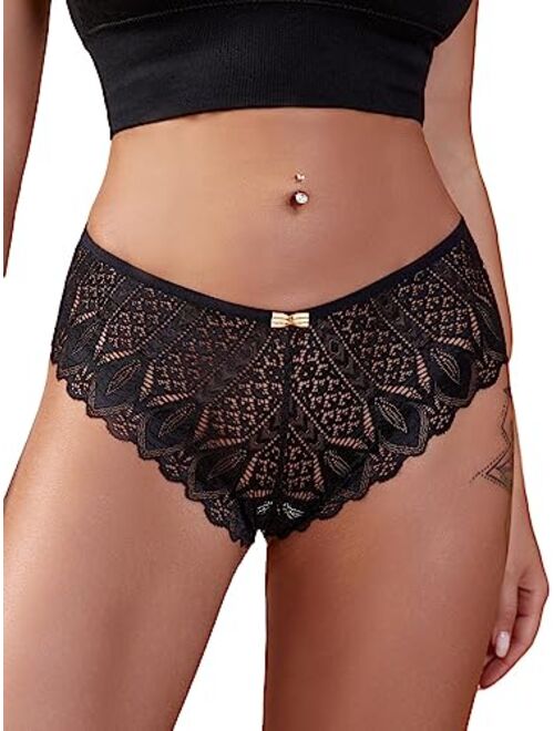 SOLY HUX Women's Sexy Panties Thong for Women Back Cut Out Stappy Exotic Thongs Underwear Panties