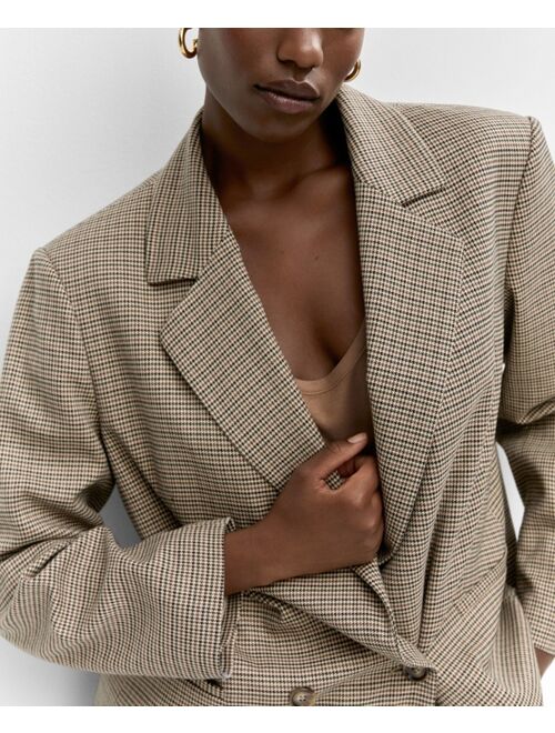 MANGO Women's Cross Button Blazer