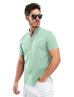 Men's Summer Short Sleeve Button Down Shirt Casual Shirts