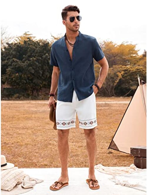 SOLY HUX Men's Summer Short Sleeve Button Down Shirt Casual Shirts