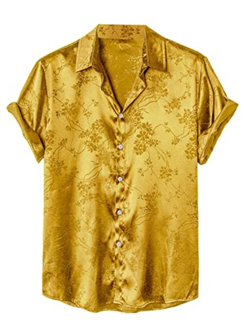 SOLY HUX Men's Short Sleeve Button Down Shirts Casual Dress Going Out Camp Tops