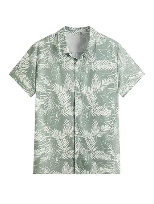 SOLY HUX Men's Short Sleeve Button Down Shirts Casual Dress Going Out Camp Tops