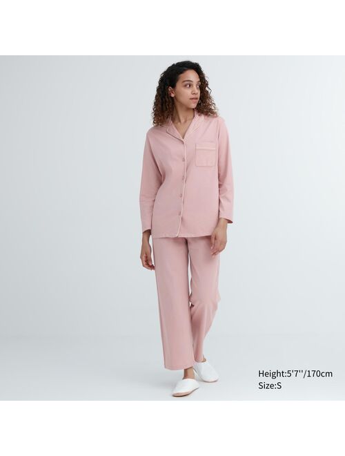 UNIQLO AIRism Cotton Long-Sleeve Pajamas