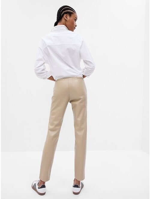 Gap Mid Rise Faux-Leather Downtown Trousers