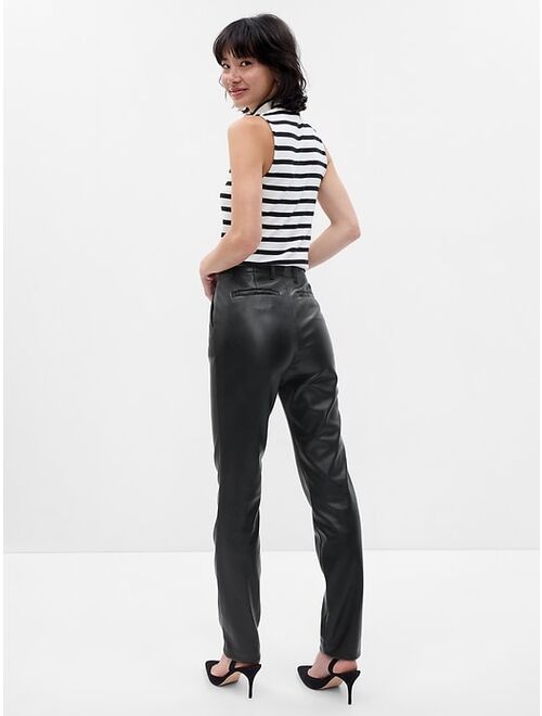 Gap Mid Rise Faux-Leather Downtown Trousers