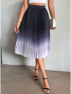SHEIN Priv Ombre Pleated Skirt