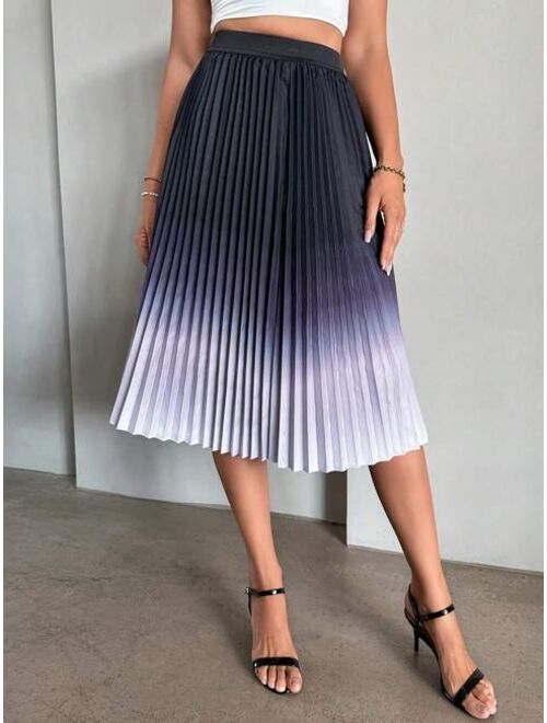 SHEIN Priv Ombre Pleated Skirt