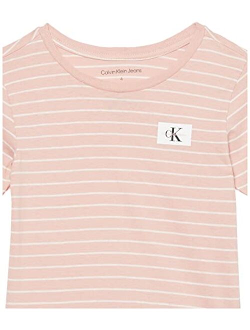 Calvin Klein Boys' Short Sleeve Striped Crew Neck T-Shirt