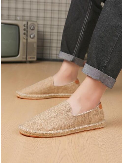 Shein Men Slip On Espadrille Loafers, Vacation Outdoor Loafers