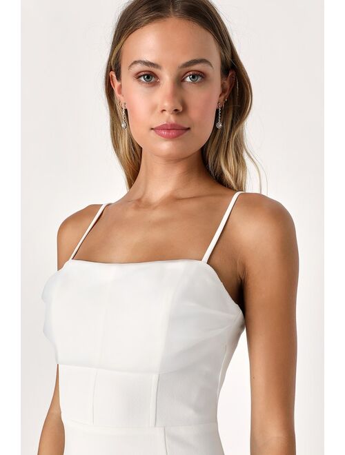 Lulus Sultry Admiration White Sleeveless Homecoming Bodycon Mini Dress