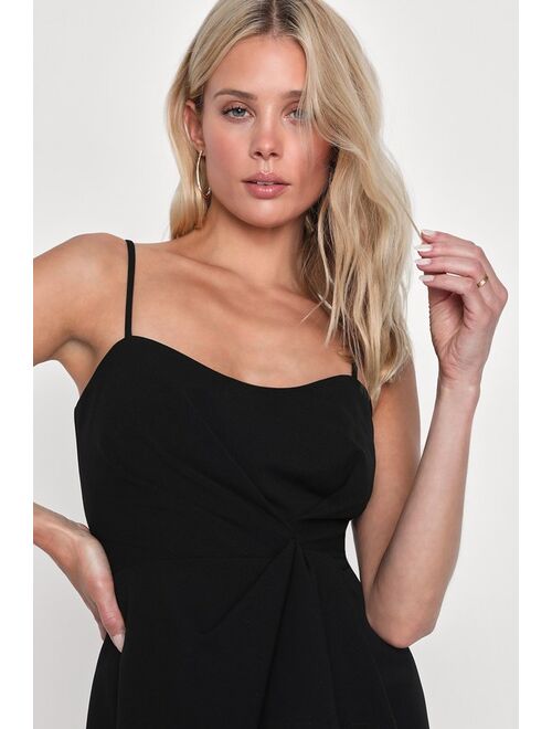 Lulus Glamorous Aesthetic Black Sleeveless Homecoming Bodycon Mini Dress