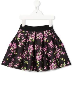 floral-print flared skirt