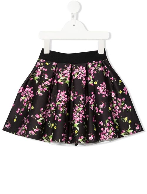 Monnalisa floral-print flared skirt
