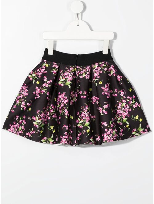 Monnalisa floral-print flared skirt