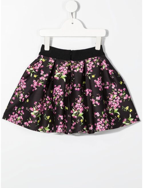 Monnalisa floral-print flared skirt