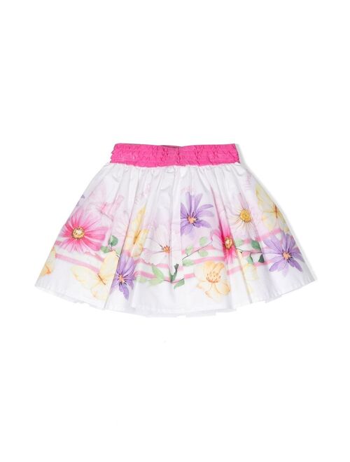 Monnalisa floral-print A-line mini skirt
