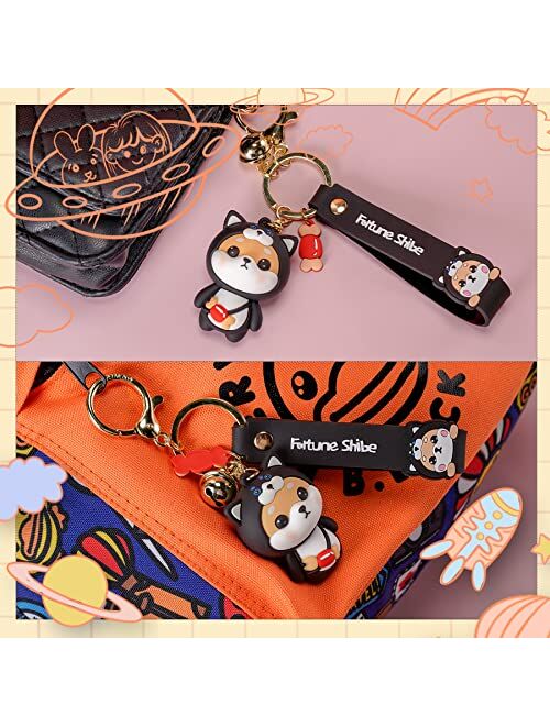 YOU WIZV Cute Keychain Kawaii Anime Keychains for Kids Backpack Charms Key Chain Accessory Friend Gift for Women Girl
