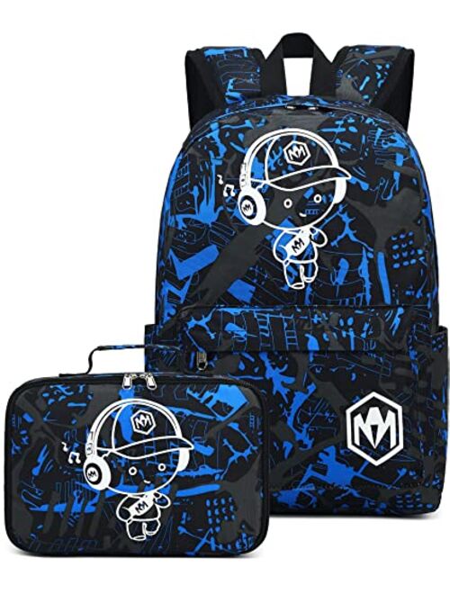 Bluboon Preschool Backpack Kids Kindergarten Backpack With Lunch Box School Book Bags for Elementary Primary Schooler