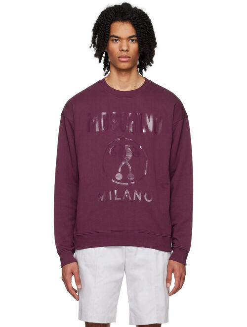 Moschino Burgundy Double Question Mark Sweatshirt