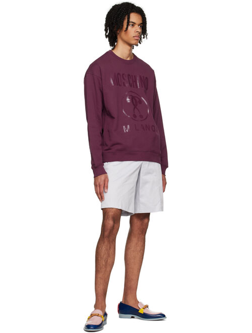 Moschino Burgundy Double Question Mark Sweatshirt