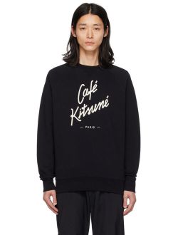 Maison Kitsune Black 'Cafe Kitsune' Sweatshirt