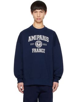AMI Alexandre Mattiussi Navy 'Ami Paris France' Sweatshirt