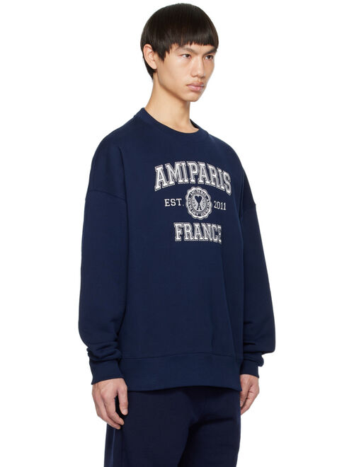 AMI Alexandre Mattiussi Navy 'Ami Paris France' Sweatshirt