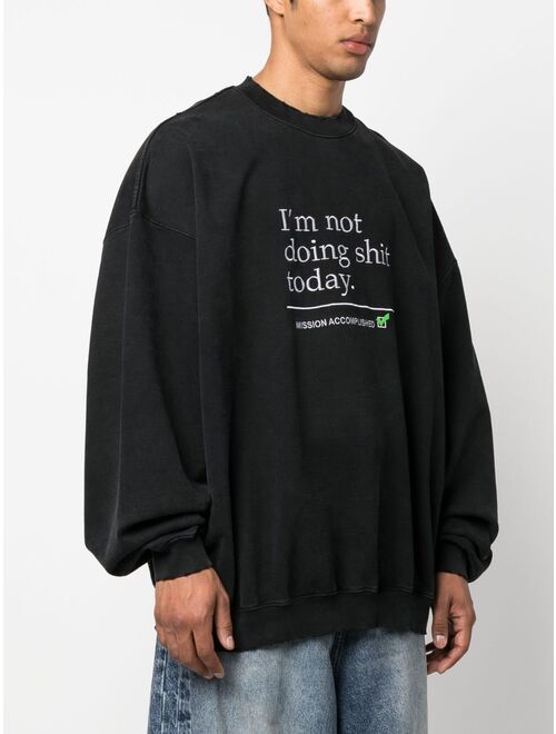 VETEMENTS text-print crew-neck sweatshirt