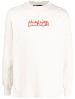 logo-print crew neck sweatshirt