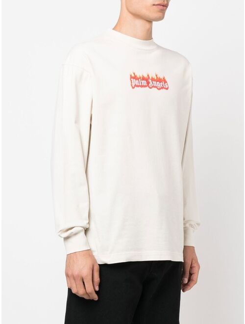 Palm Angels logo-print crew neck sweatshirt
