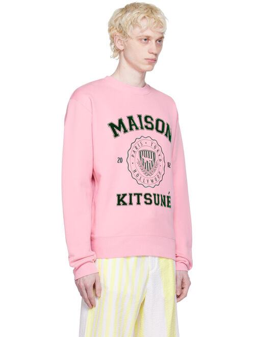 Maison Kitsune PinkHotel Olympia Edition Varsity Sweatshirt