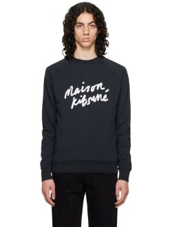 Maison Kitsune Black Handwriting Clean Sweatshirt