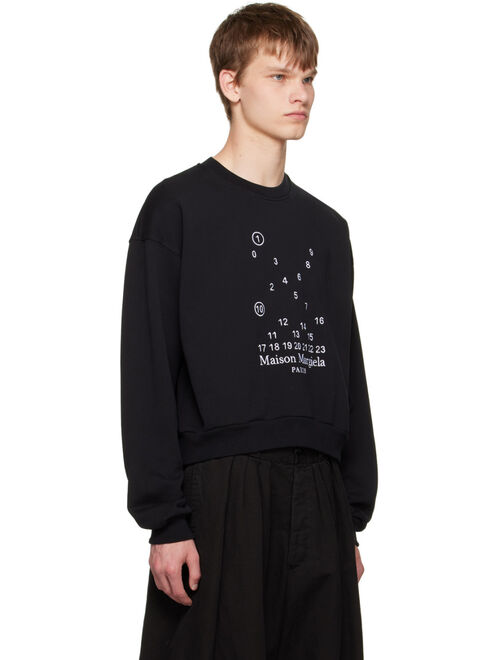 Maison Margiela Black Embroidered Sweatshirt